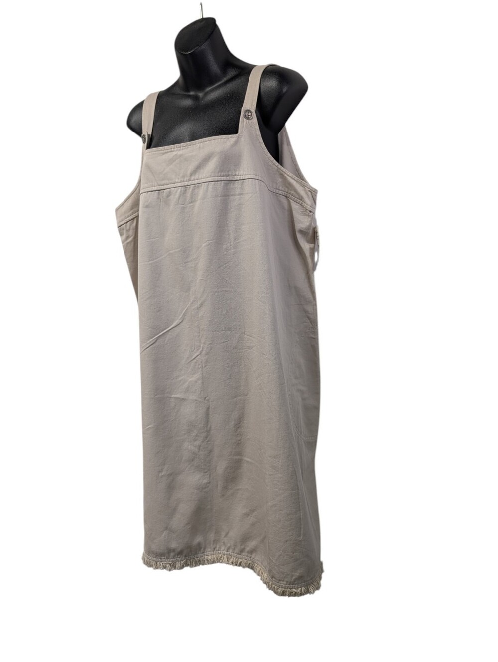 New Addition Maternity Beige Khaki Overall Dress Jumper Adjustable Straps Tie... - Picture 3 of 6